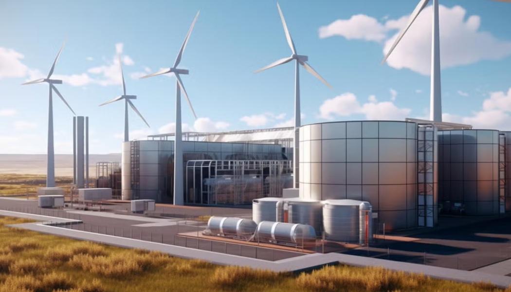 En datorgenererad visualisering av projektet H2-Hub Lubmin, ett av de projekt som nyligen drog sig ur Europeiska vätgasbankens stödsystem under förhandlingarna.
Foto: Deutsche ReGas