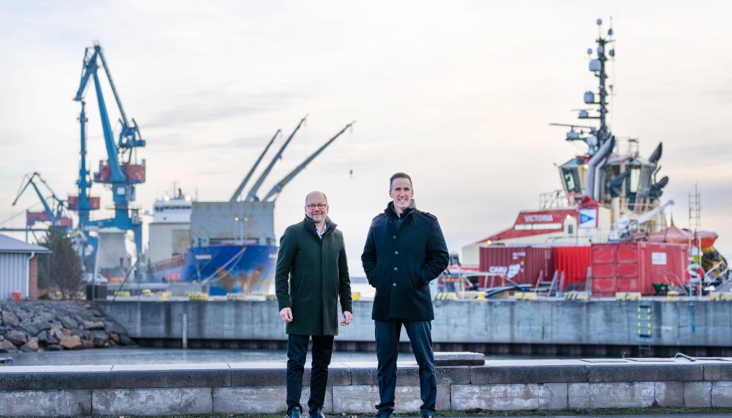 Anders Dahl, vd för Luleå Hamn och Peter Mörtlund, vd för ShoreLink. Foto: Annica Nordlund