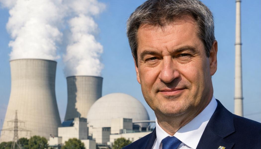 För det bayerska CSU är kärnkraftsepoken inte avslutad, anser partiets delstatspresident, Markus Söder, som också sitter med i Tysklands regering. Bild: AI-genererad bild. Ej ett fotografi. Upphovsrätt © Conventus  