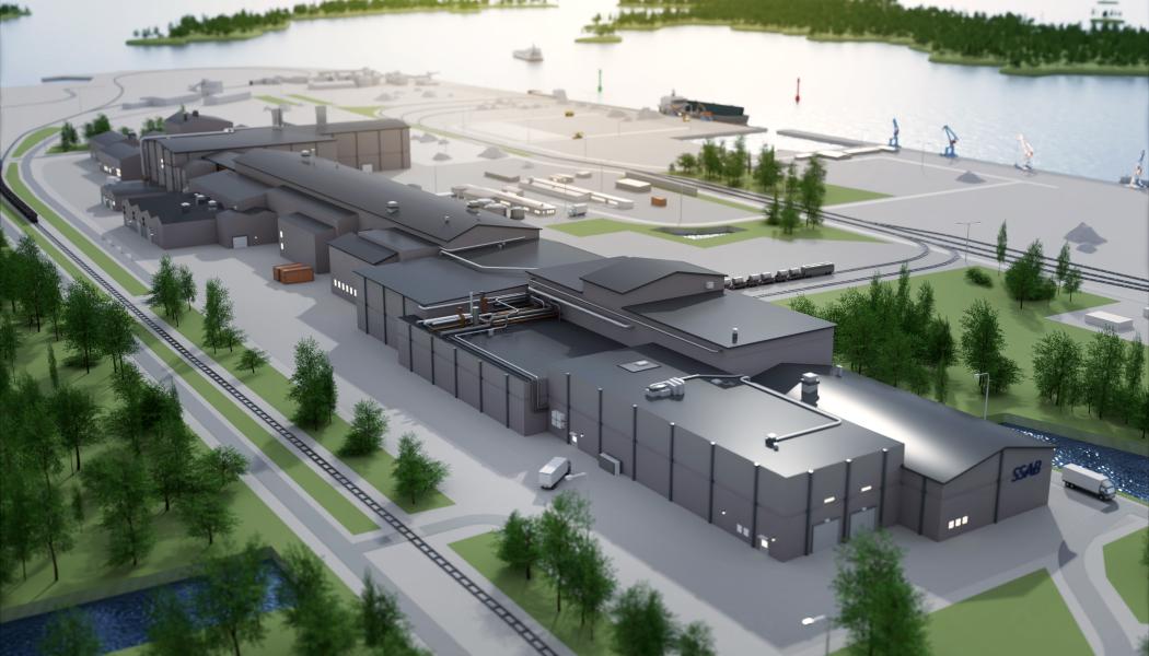 Illustration av det nya stålverket i Luleå, som ska få ljusbågsugnar i stället för masugnar. Ill: SSAB