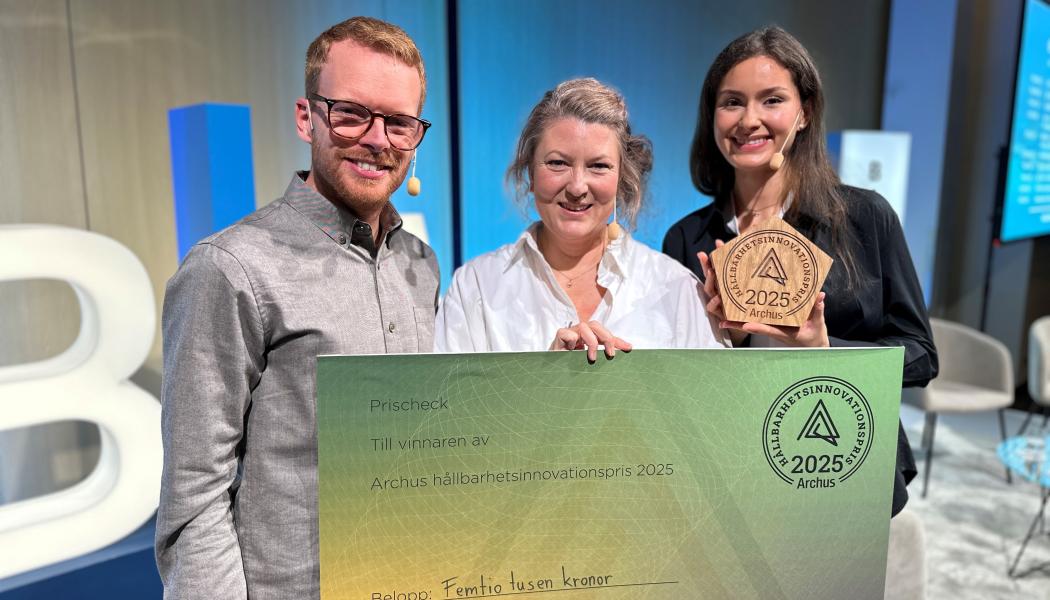 MIRA - Vinnare av Archus hållbarhetsinnvationspris 2025. Pressbild: Innovatum Science Park