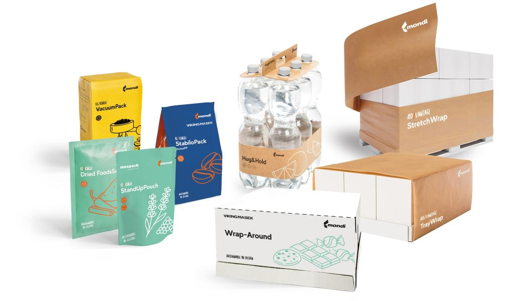 Sustainable packaging concepts for various end-uses range from paper to plastic, coated barrier and corrugated materials, highlighting joint developments with collaboration partners. Photo: Mondi