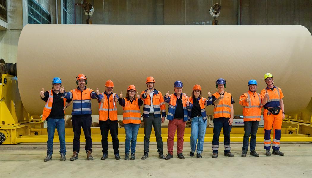 Once fully ramped up, the machine will produce 420,000 tonnes of high-quality recycled containerboard annually, increasing Mondi's integration and enhancing security of supply for customers. Photo: Mondi