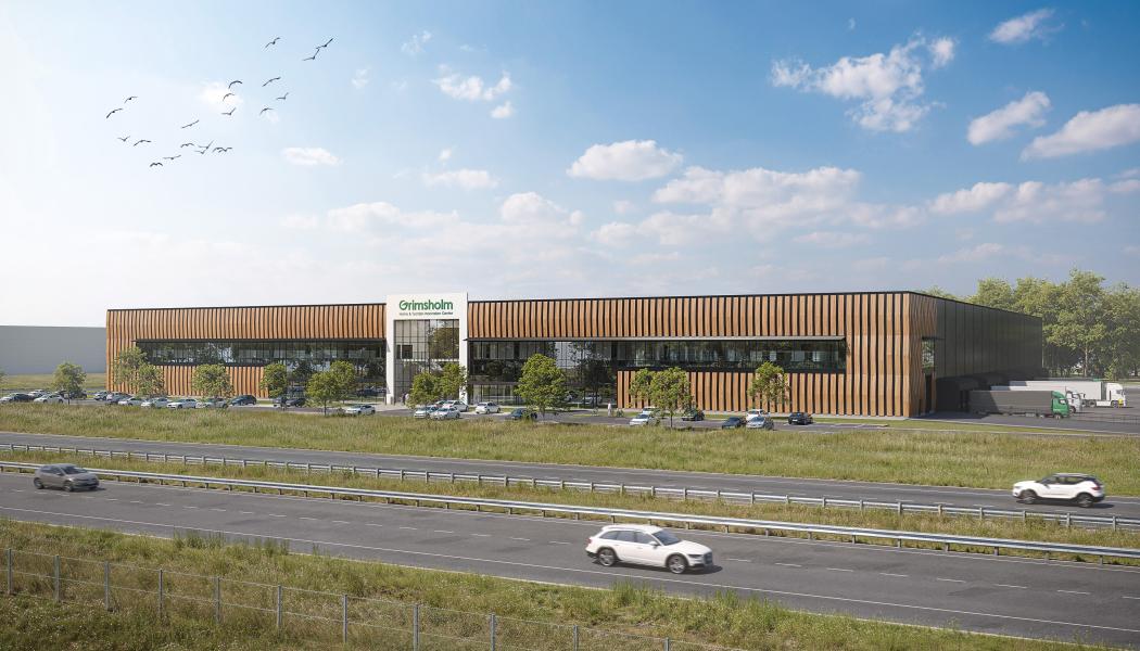Illustration Grimsholm Innovation Center i Falkenberg. Pressbild: GBJ Bygg AB