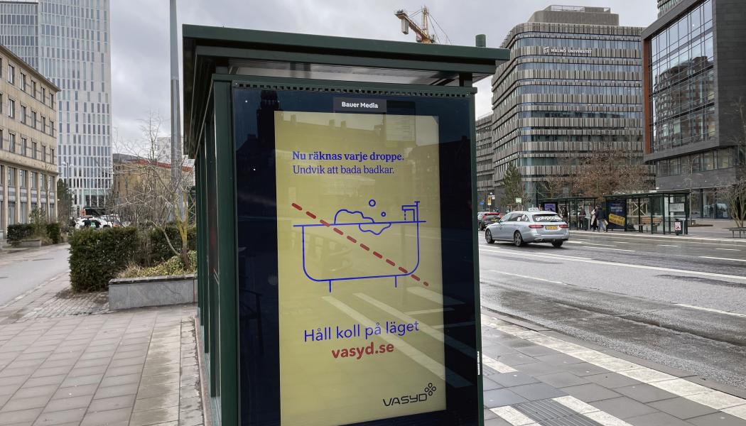 Nu räknas varje droppe. Foto: VASYD