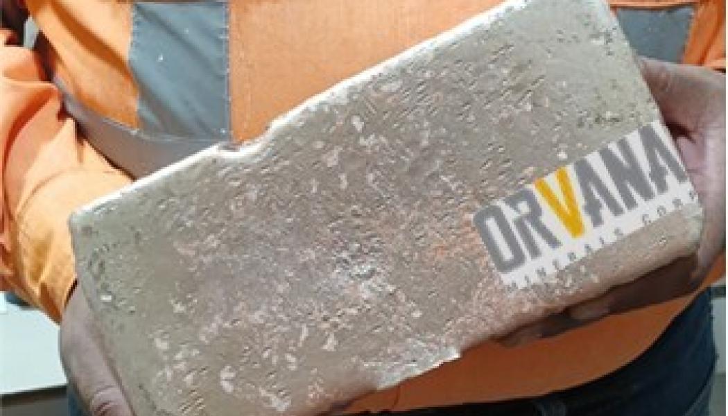 Dore bar from the first gold pour after the Don Mario Plant Restart. Photo: CNW Group/Orvana Minerals Corp.