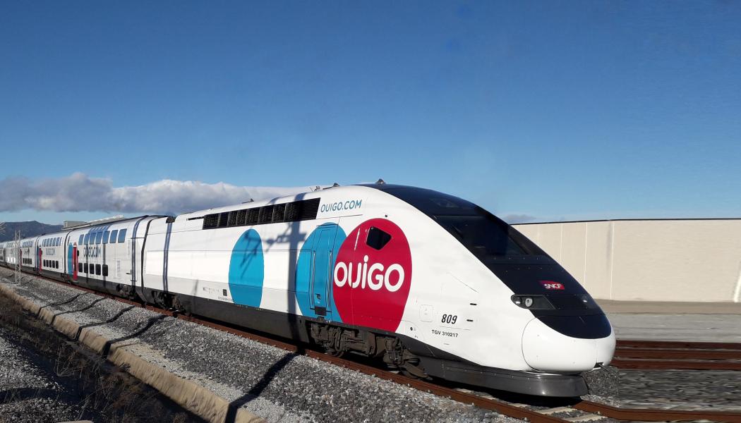Ouigo Spanien har fem tur- och returresor per dag på rutten mellan Madrid och Barcelona. Foto: Alstom