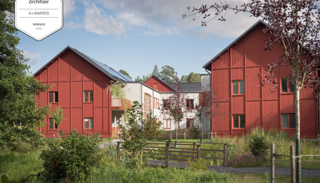 Vård- och omsorgsboendet Pilhamns Gårdar har tilldelats Architizer A+ Award. Fotograf/Källa: Johan Fowelin