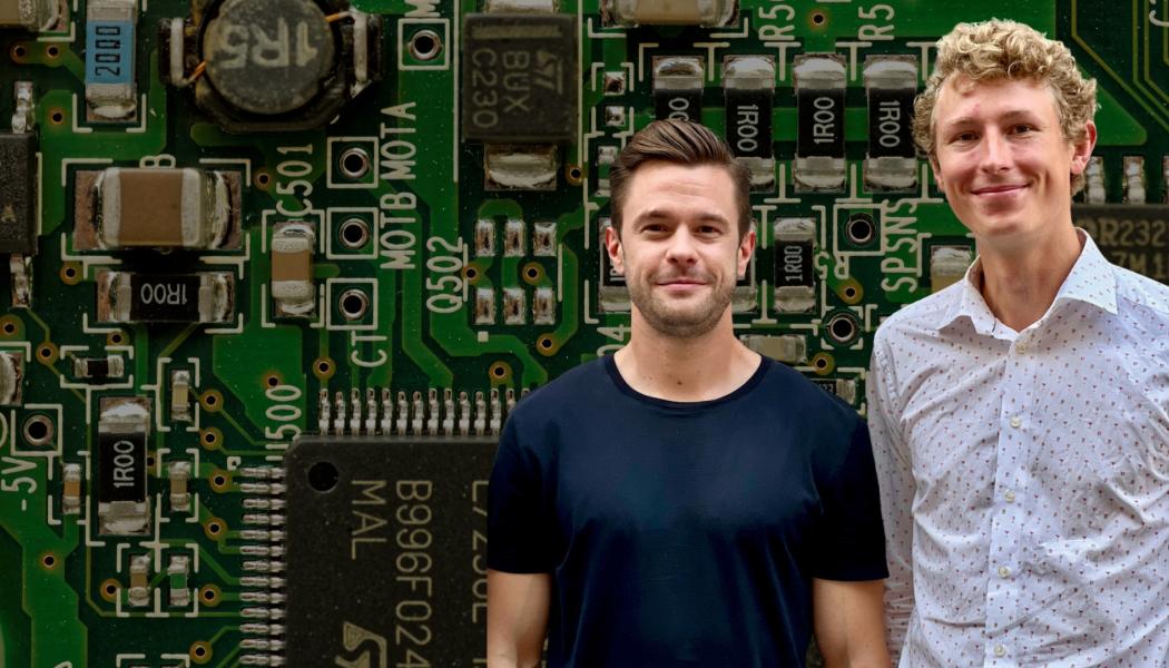 Elektroingenjörerna och grundarna Alfred Samuelson (vd) och Johan Rågmark. Pressbild