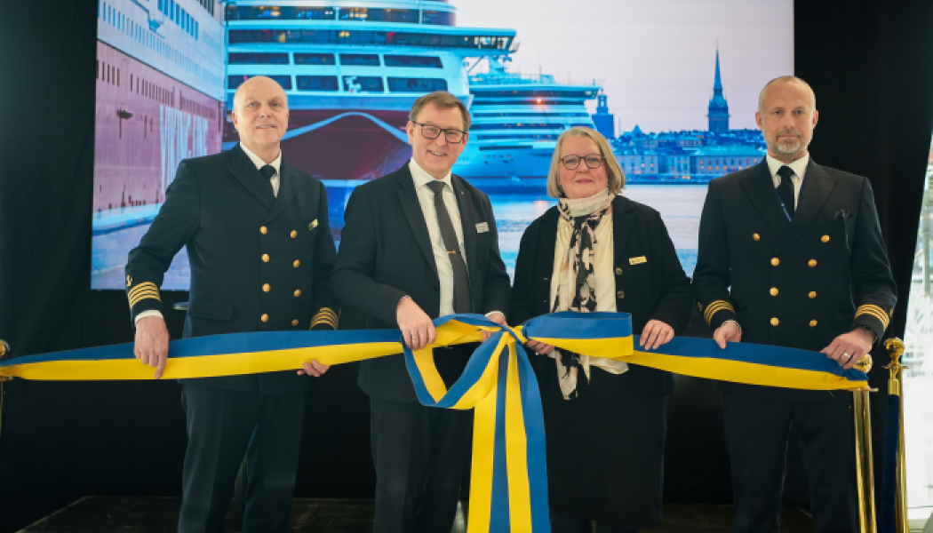 Erik Eklund, generaldirektör på Sjöfartsverket och Magdalena Bosson, vd för Stockholms Hamnar med flera. Foto: Sjöfartsverket