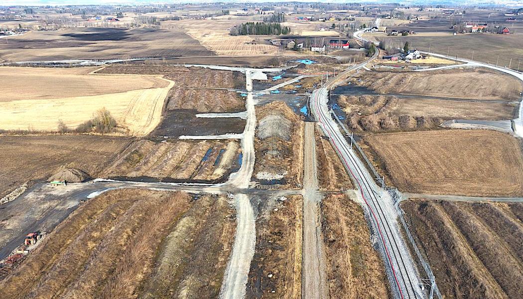 Utbyggnad av dubbelspår är en central åtgärd för att öka kapaciteten och minska förseningar i järnvägstrafiken i Norge. Foto: BaneNOR.