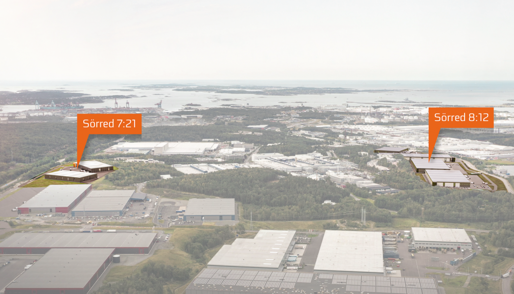 Bockasjö och Platzer utvecklar 130 000 kvadratmeter logistikyta på fastigheterna Sörred 8:12 och Sörred 7:21 i Torslandaområdet. Foto: Platzer