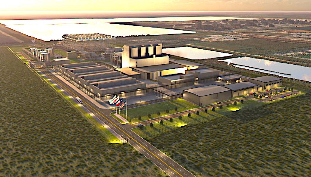 Long Mott-projektet beskrivs som det första storskaliga avancerade kärnkraftsprojektet i Nordamerika som byggs direkt för att försörja en industrianläggning. Illustration: Long Mott Energy LLC