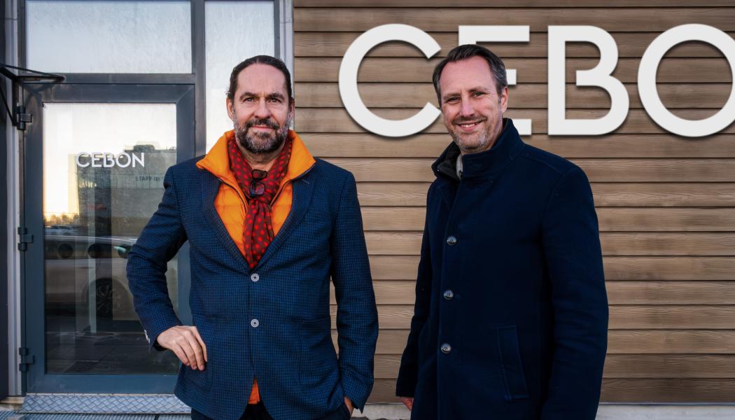 Stefan Rundéus, CEO Cebon Group tillsammans med Pim Brands, CEO Brands Group. Pressbild: Cebon Group