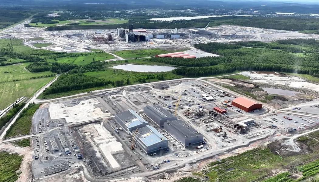 Stegras stålverk i Boden under uppförande. Foto: Stegra