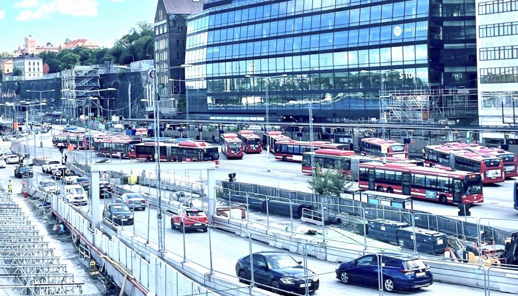Bussar vid Stadsgården i Stockholm. Foto: Stina Wickenberg