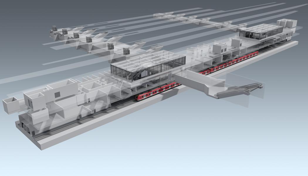 Grafik föreställande den nya Ostbanhof-stationen Bild: Sweco
