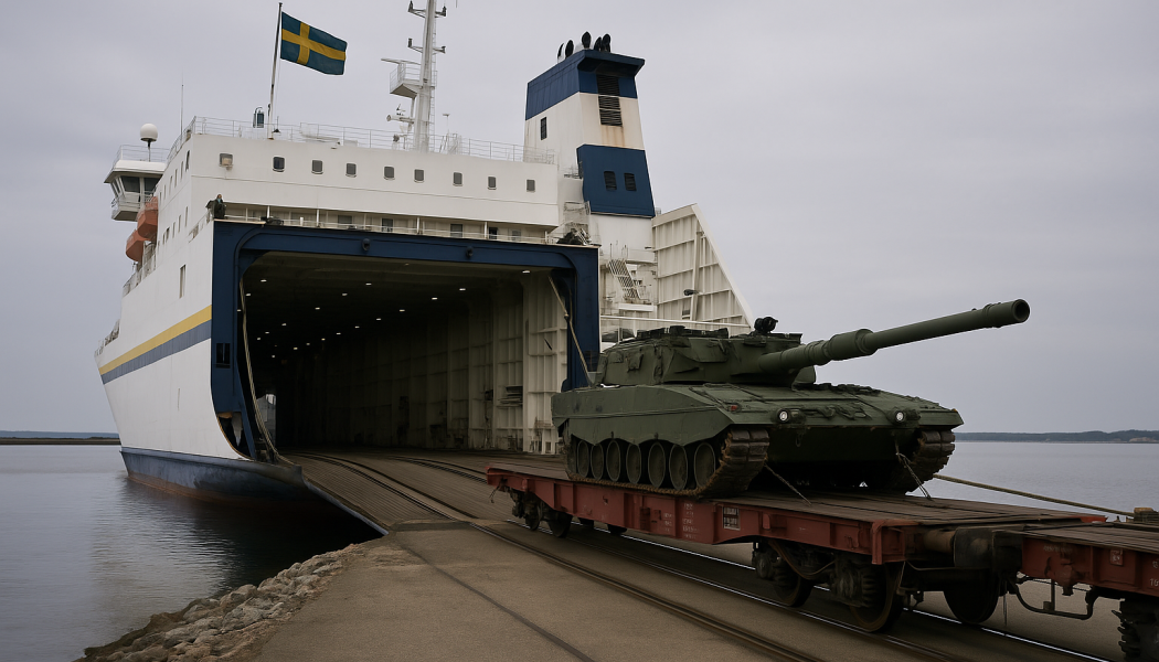 Enligt Försvarsmakten är det angeläget med fortsatt tågfärjetrafik mellan Sverige och Tyskland. Bild: Symbolisk AI-genererad bild