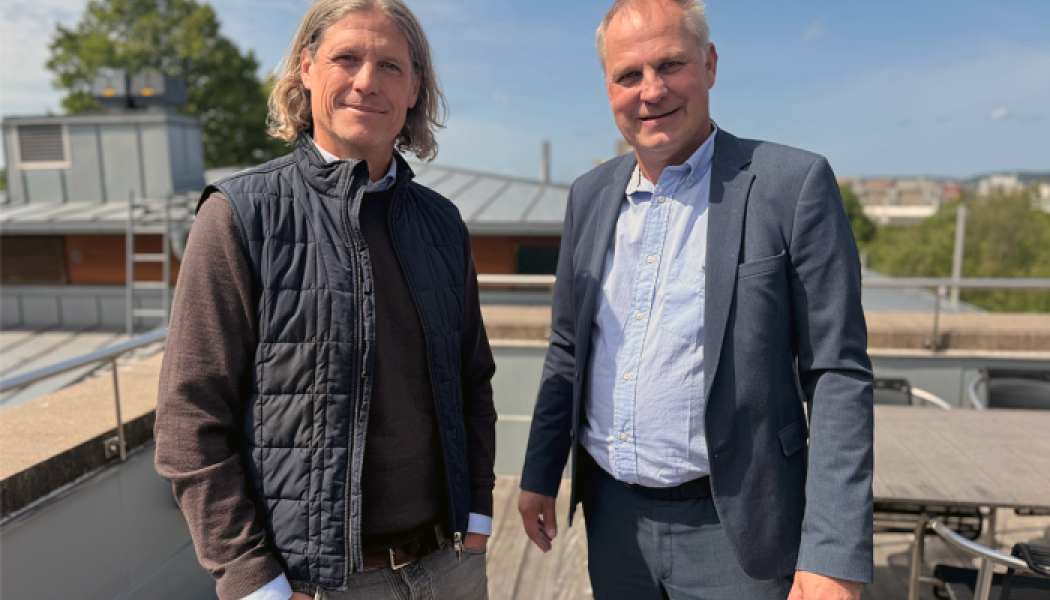 Tillträdande vd för Byggnads AB Tornstaden Mattias Gustafson och Tornstadens koncernchef Jan Edlund Fotograf/Källa: Helena Hedlund