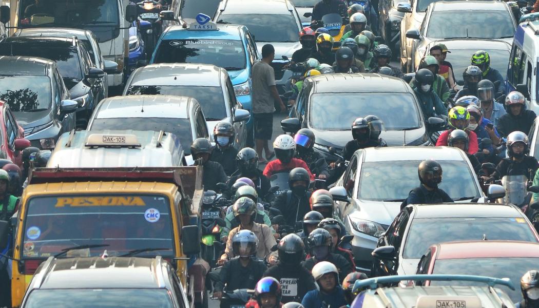 Vy över trafikstockning under morgonrusningen i Jakarta, Indonesien, maj 2024. Foto: Iqro Rinaldi/Unsplash