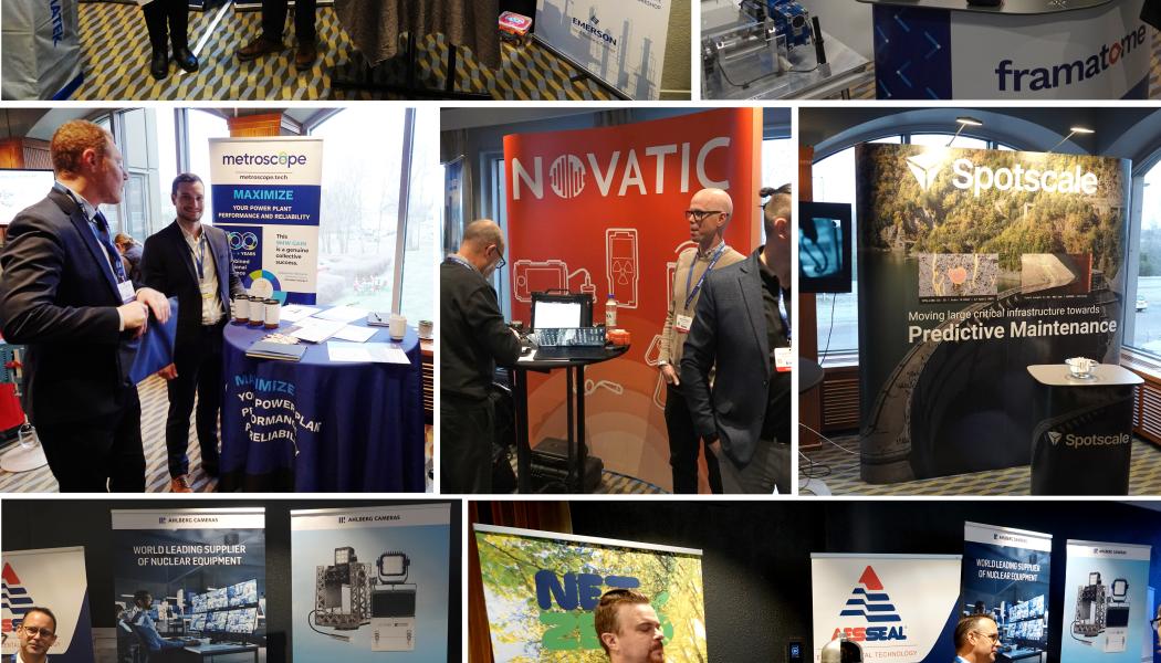 Utställningssalarna var fulla av intressanta leverantörer från hela Europa, som Emerson, Framatome, Metroscope, Novatic, Spotside, Ahlberg Cameras och Aesseal. Man kunde få se inspektionskameror, olika filter, ventiler och lagermetaller. Väldigt mycket handlade om preventivet underhåll och inspektionsmöjligheter. Foto: Jörgen Städje