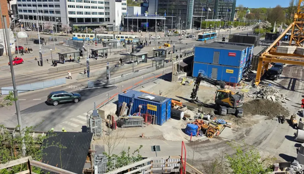 Mark- och ledningsarbeten i och runt Korsvägen. Foto: Trafikverket