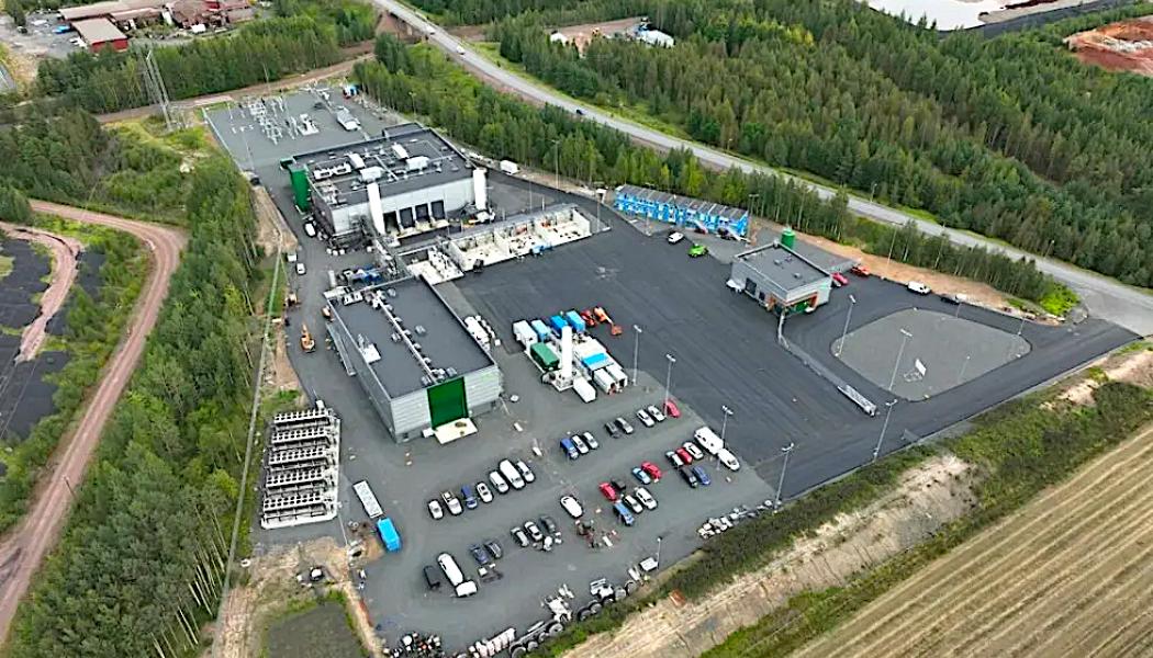 Flygbild av Harjavaltas nya vätgas-anläggning i Finland. Photo: P2X Solutions