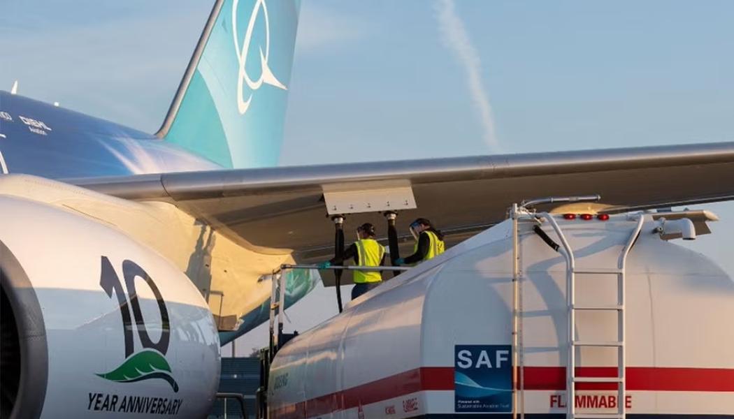 Boeing ecoDemonstrator tankas med vätgasbaserat flygbränsle. Foto: Boeing