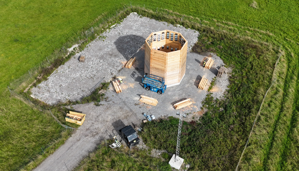 Här är tornet som ska ge ventilation till nya tunnelbanan och samtidigt bli hem för tornseglare i naturreservatet. Foto: Region Stockholm Foto: Region Stockholm