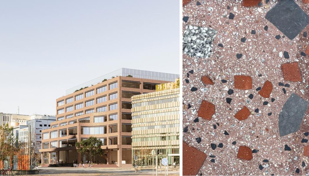 Visionsbild Amphitrite samt fasadprototyp.  Pressbild: Wihlborgs Fastigheter