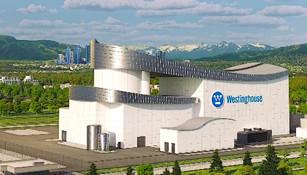 Westinghouse minireaktor modell, avsedd för Finland i samarbete med Fortum. Bild: Westinghouse