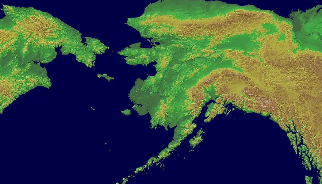 Topografisk karta av Alaska. Foto: Wikimedia Commons