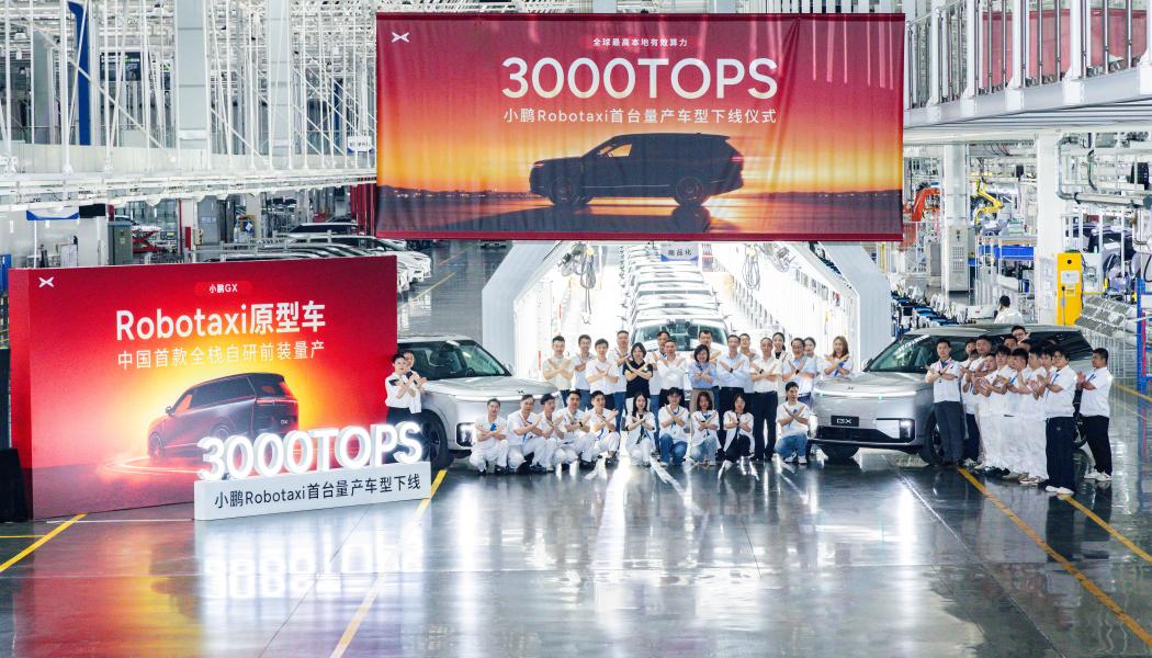 XPENG meddelar att företagets första massproducerade Robotaxi officiellt har rullat av produktionslinjen i Guangzhou.  Foto: Xpeng