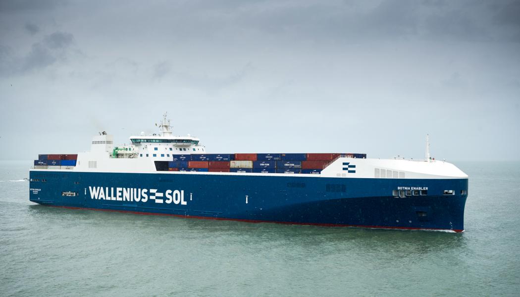 Fartyget Botnia Enabler ökar lastkapaciteten med 300 procent för containers och nästan 100 procent för RoRo-last. Foto: Wallenius Sol