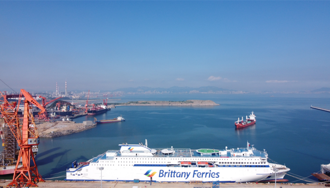 Brittany Ferries som kommer att chartra fartygen för lång tid och sätta dem i trafik mellan Portsmouth i Storbritannien. Foto: Wärtsilä 