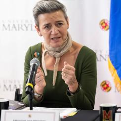 Saul Loeb/AP/TT: EU:s digitaliseringskommissionär Margrethe Vestager. Arkivfoto.