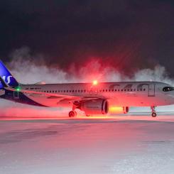 Cornelius Poppe/AP/TT: Ett SAS-plan på norska Gardermoen. Arkivbild.