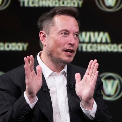 Michel Euler/AP/TT: Teslas vd Elon Musk anser att handelshinder bör införas mot kinesiska elbilar. Arkivbild.