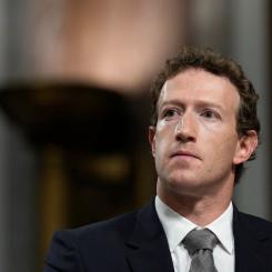Susan Walsh/AP/TT: Metas vd Mark Zuckerberg är inte nöjd med EU:s avgiftsmodell för större plattformar. Arkivbild.