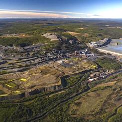 Flygfoto över LKAB:s verksamhet i Malmberget i Gällivare. Foto: LKAB.