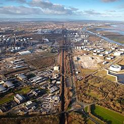 Industriområdet Stanlow, nordvästra England. Foto: EET Hydrogen