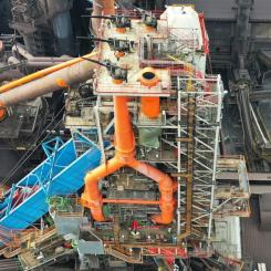 En masugn vid ArcelorMittals stålverk i Gent, Belgien, där en testanläggning för koldioxidinfångning har installerats
Foto: ArcelorMittal