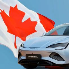 Kanada har just öppnat dörren för billiga kinesiska elbilar. Till skillnad från USA planerar Kanada att sänka den 100-procentiga tullen på kinesiska elbilar, vilket öppnar för import av modeller som kostar under 25 000 dollar. Illustration: BYD-Canada
