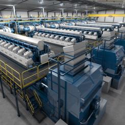 Bolaget har tidigare betonat att flexibla gasmotorer kan fungera som komplement till väderberoende elproduktion och bidra till att stabilisera elsystem med stora mängder vind- och solkraft. Foto: Wärtsilä