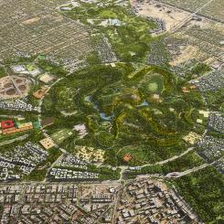 SPARK har även utformats för att kunna hantera stora volymer av tung industri och energirelaterade tjänster. Det innebär breda transportleder, stora industrilokaler och logistikytor för containrar och utrustning. Illustration: King Salman Energy Park Project