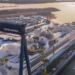 Teknik från kryssningsfartyg vid Meyer-varvet i Åbo används nu i fastigheter för att minska energianvändningen. Foto: Meyer varv i Åbo, Finland.