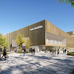 I slutet av 2027 ska arenan stå klar. Illustration: Tengbom arkitektbyrå