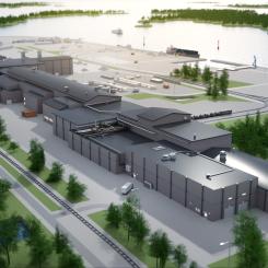 Illustration av det nya stålverket i Luleå, som ska få ljusbågsugnar i stället för masugnar. Ill: SSAB