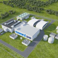 Illustration av ett Nuward SMR- kärnkraftverk. Bild: Nuward