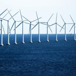 Havsbaserade vindkraftverk nära Köpenhamn, Danmark. Foto: Wikipedia Commons. Kredit: cgpgrey